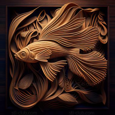 3D model st Delta   tailed fighting fish fish (STL)